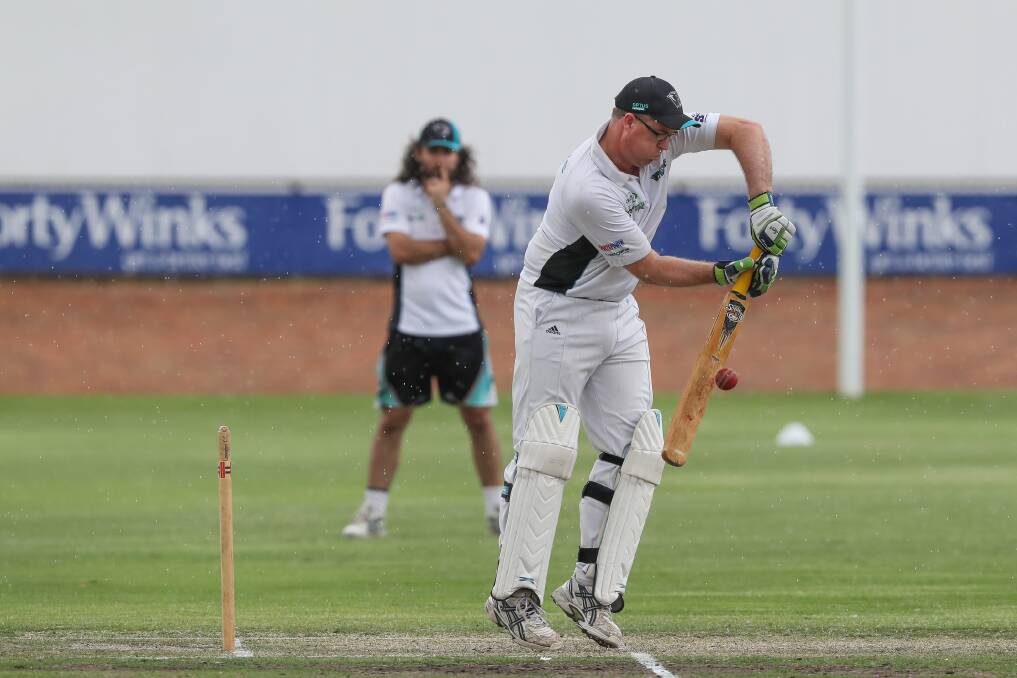Lavington's Steve Wright scored 36 runs against Yackandandah, hitting six boundaries and a six. Picture: MARK JESSER