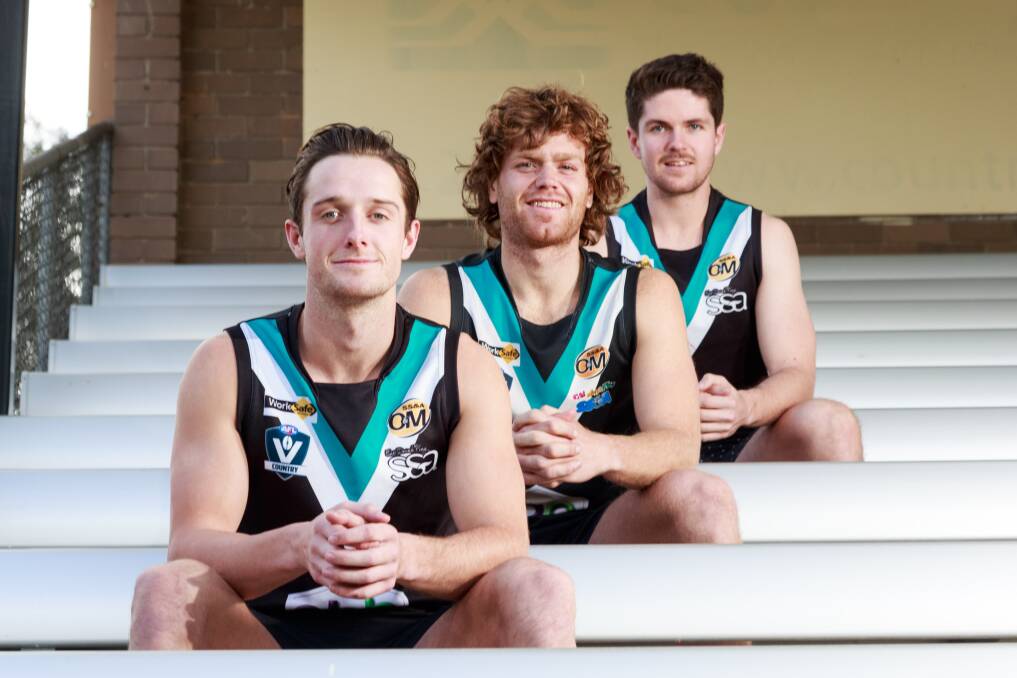 Lavington trio Will Lenehan (front), Jack Nunn and Jack Harland will look to shine against North Albury on Saturday.