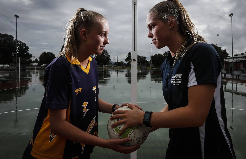 HOUSE RULES: Siblings Blaynee and Mackensey House will meet. Blaynee, 14, plays for Albury Blue and Mackensey, 15, Albury Gold. Picture: JAMES WILTSHIRE