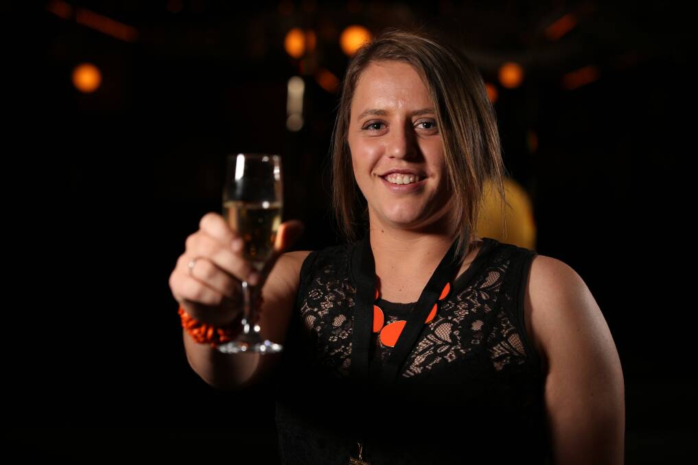 CHEERS: North Albury's Emily Browne became the first player to win a second Toni Wilson medal at different clubs. Picture: JAMES WILTSHIRE