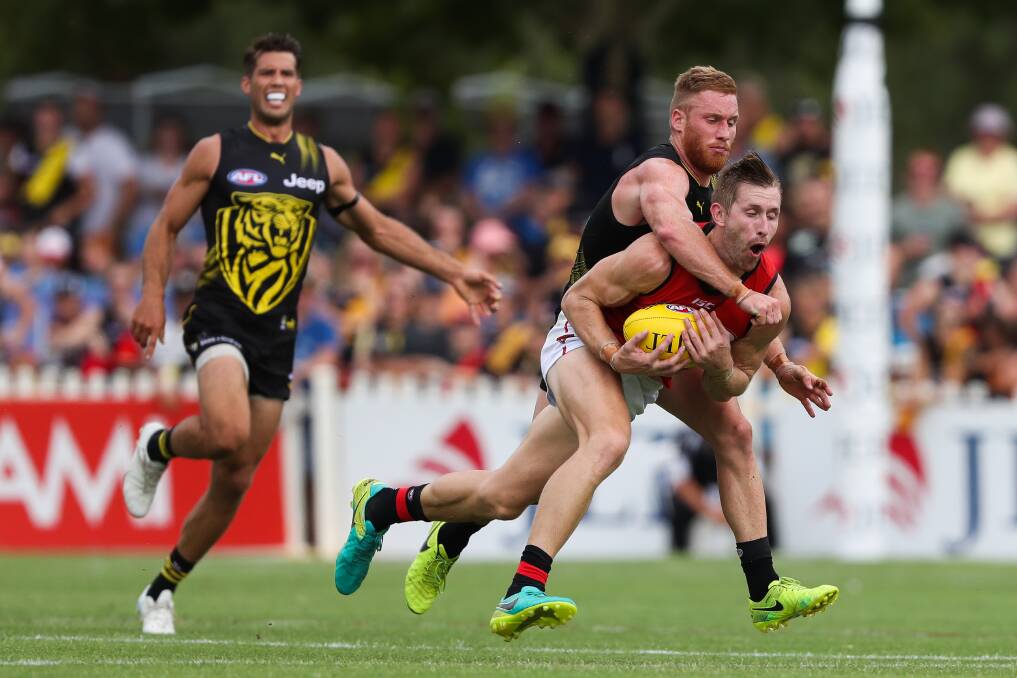 Essendon's Shaun McKernan was one of the few positives from the club's 87-point loss to Richmond.
