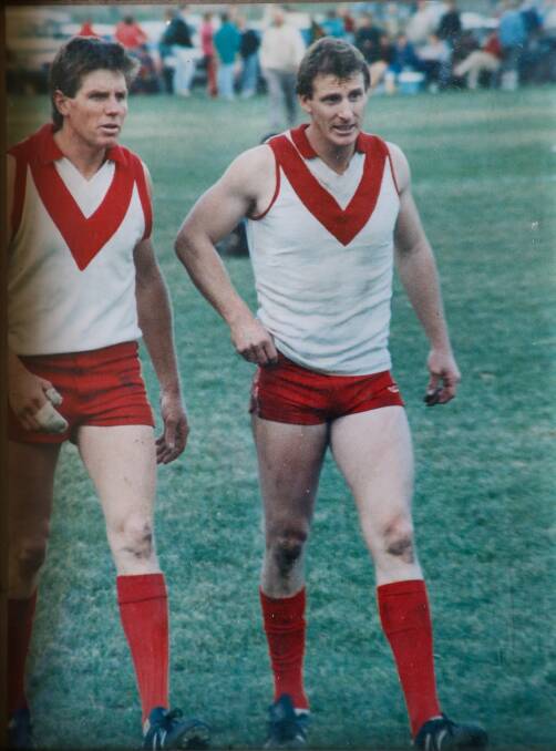 Darryl 'Dobby' Jordon (right) while playing for Federal.