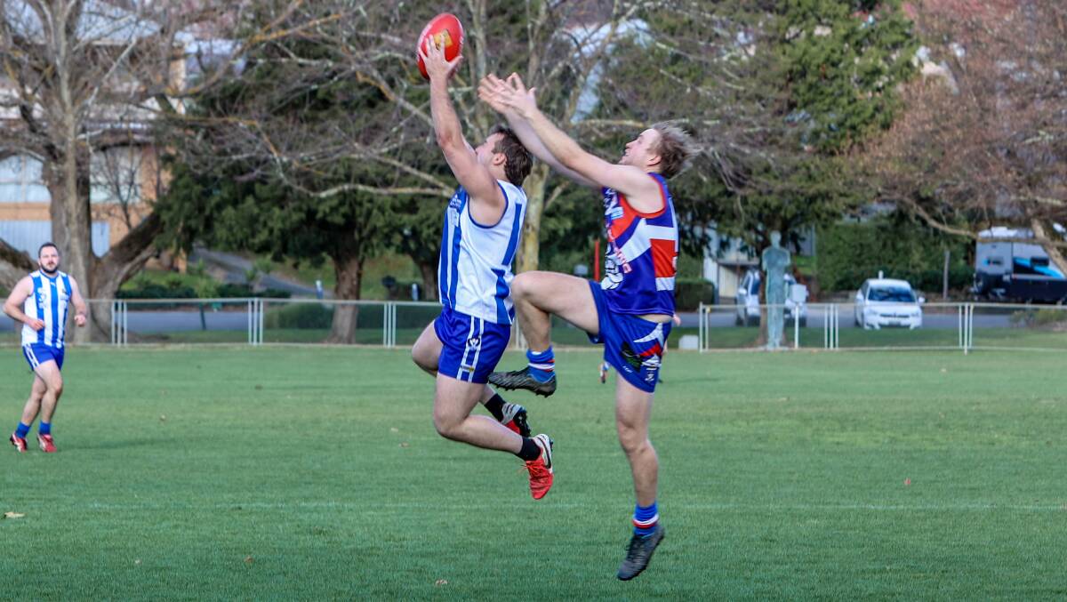 Steven Hoffmann booted two goals for the Roos. Picture by Wendy Lavis