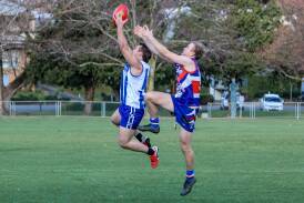 Steven Hoffmann booted two goals for the Roos. Picture by Wendy Lavis