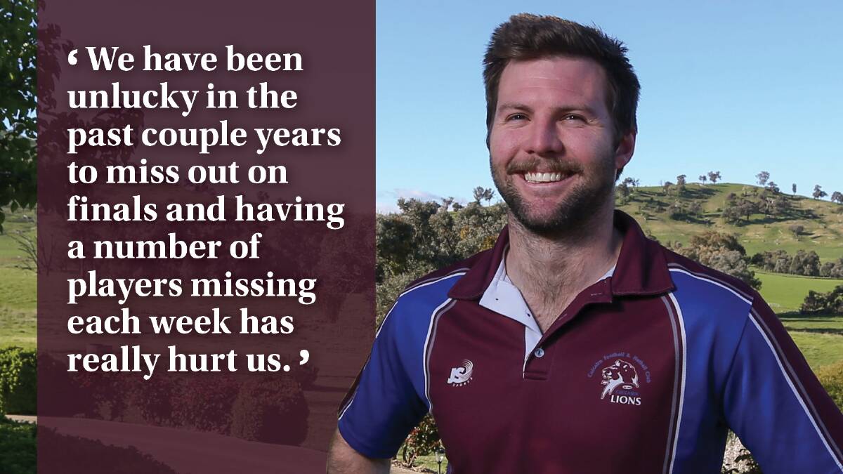 Culcairn coach Tim Haines hopes to make a mid-season return from a torn ACL suffered last year. 