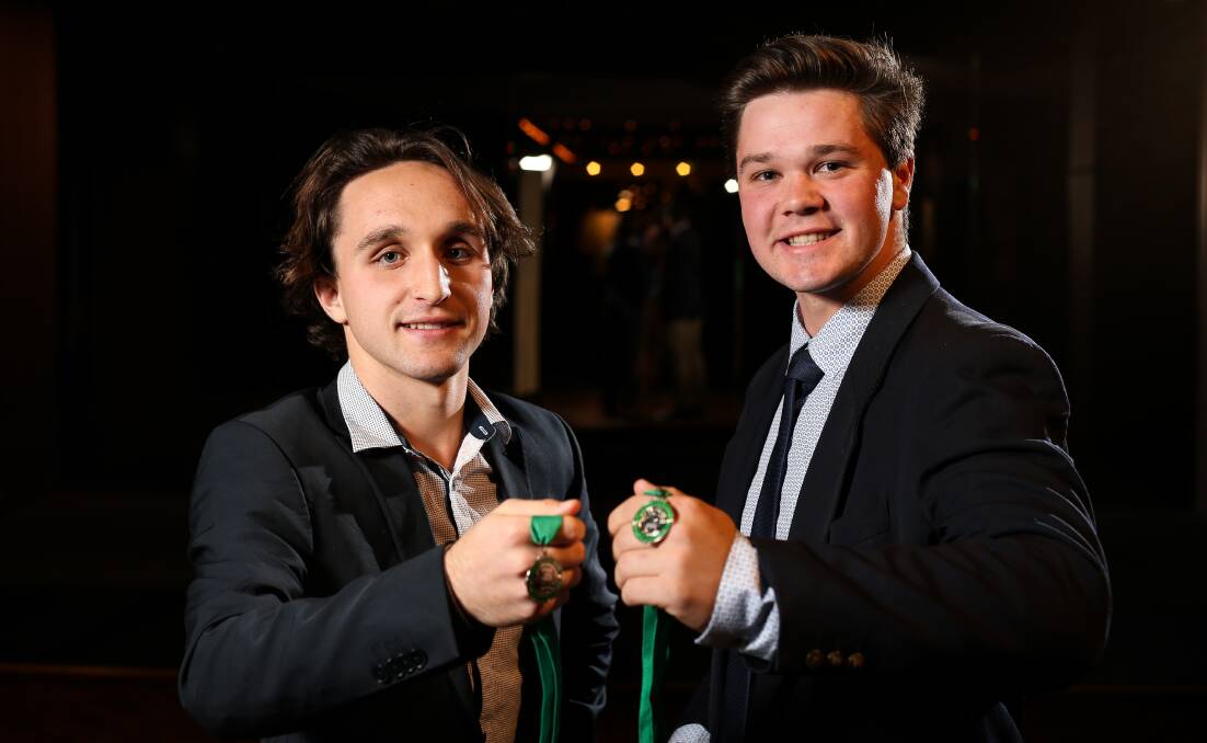 Oscar Hayes (left) and Alessandro Belci tied for the O&M thirds best and fairest in 2019.