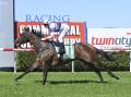 The Ron Stubbs-trained Prophet's Daughter winning at Albury on Friday with Jason Lyon aboard. Picture by Mark Jesser