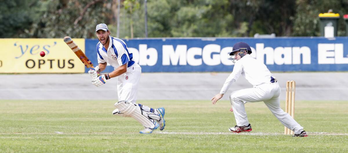 FLYING START: Kayde Surrey helped Beechworth to its first win of the WDCA season with 43 runs at the top of the order against Greta. Picture: SIMON BAYLISS
