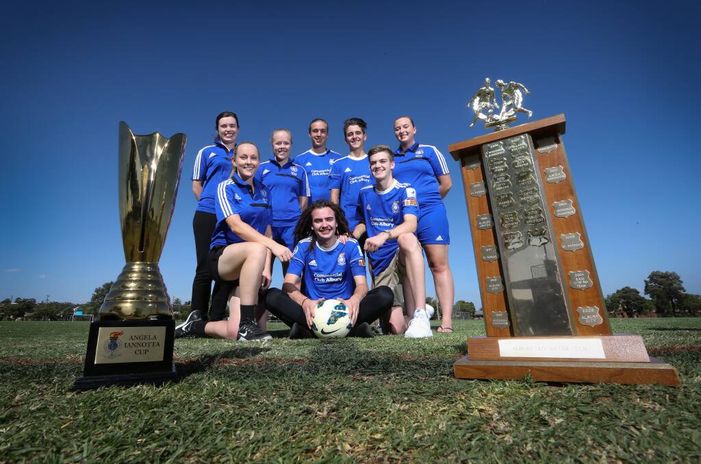 CONTENDERS: After claiming last year's Iannotta Cup, Albury City have their sights on the Andronicos and Iannotta Cup double. Haley Morris, Jill Scott, Tylar Young, Paris Maw, Jessicca-Jane Williams, Bridget McDiarmid, Jonte Klippel and Alex Potter will all play a part for City this weekend. Picture: KYLIE ESLER