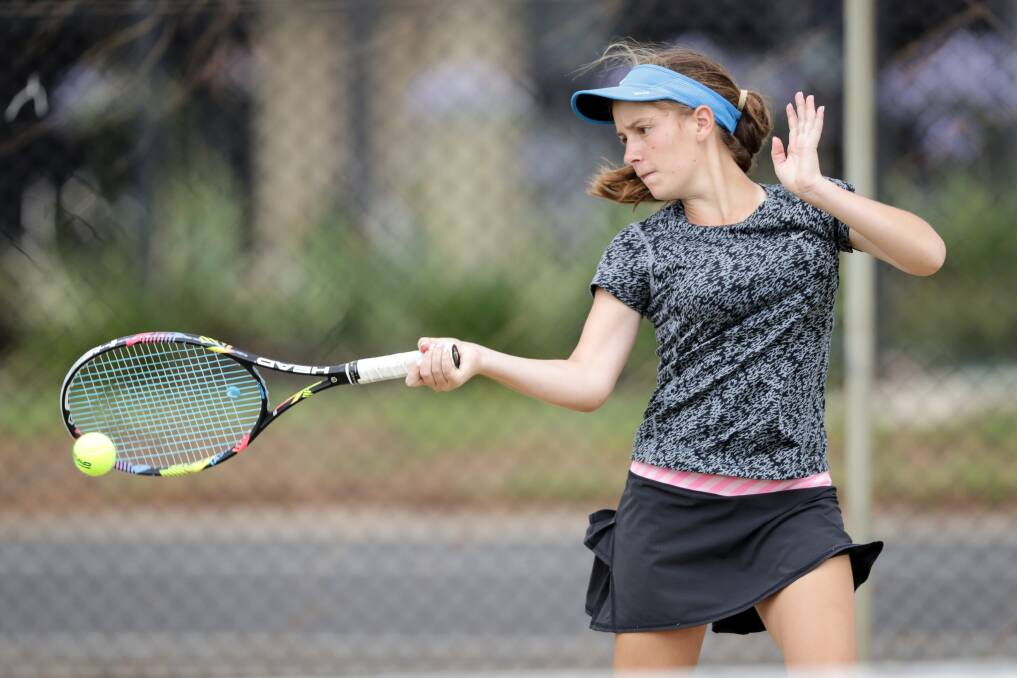 POWERFUL: Ella Brown continued her strong summer of tennis with a strong display for SPD in section one ladies' pennant. Picture: JAMES WILTSHIRE