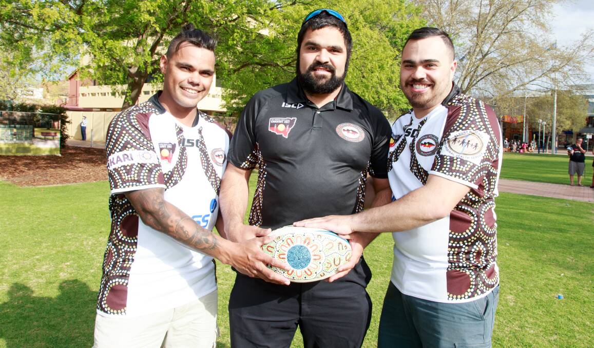 BIG OCCASION: Albury-Wodonga Munyaa's members Minya Reid, Curtis Reid and Lachlan Hampton have been involved in the NSW Aboriginal Rugby League Knockout. Picture: SIMON BAYLISS