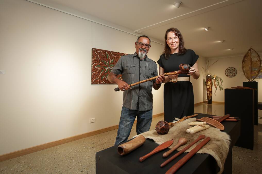 Uncle Allan Murray snr and Northern Victoria MP Jaclyn Symes at the opening of the Burraja Cultural and Environmental Centre on Gateway Island in 2022. Picture by James Wiltshire