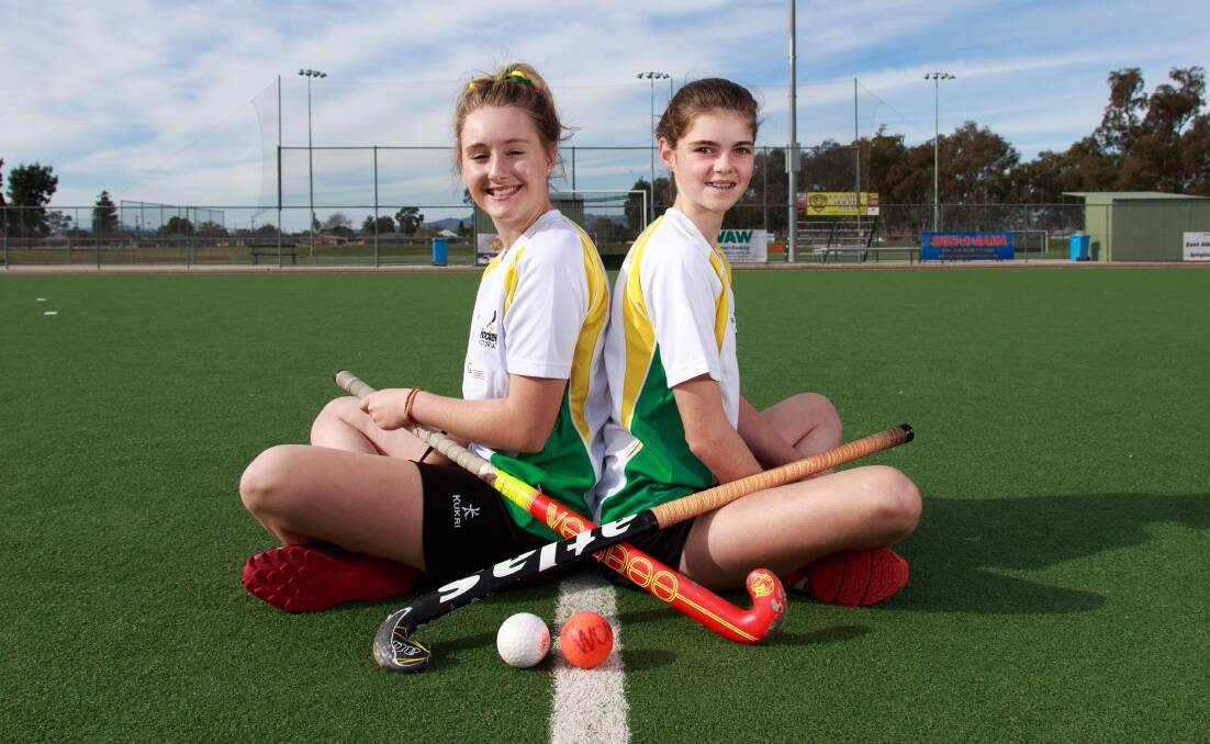 STRONG SHOWING: Hockey juniors Emma Hooppell and Bella Heagney impressed at the Junior State Championships with the North East Knights. Picture: SIMON BAYLISS