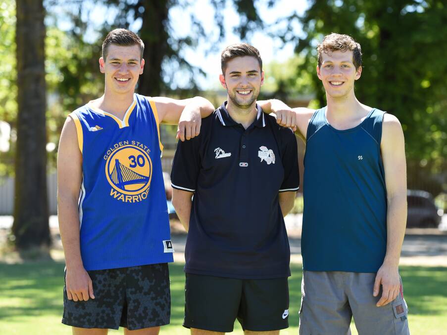 IMPORTANT ROLE: Patrick Thomson, Albury-based referee instructor Brendan Lloyd and Aidan Wade during Sunday's basketball referees camp.