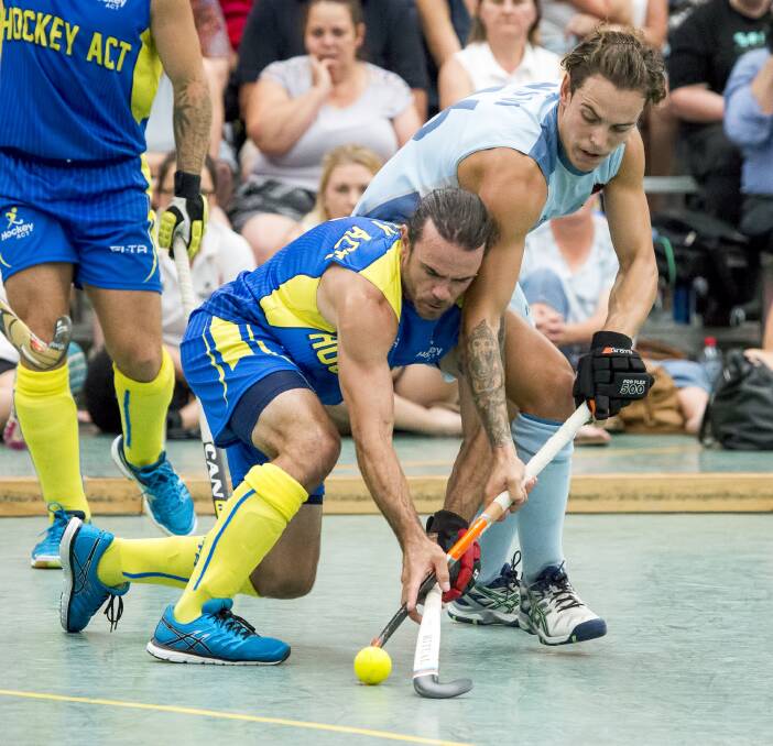 STRIKE POWER: Wodonga export Troy Sutherland (left) has reached the highest point in his relatively short indoor hockey career by making his first Australian squad at the age of 34. Picture: CLICK INFOCUS.