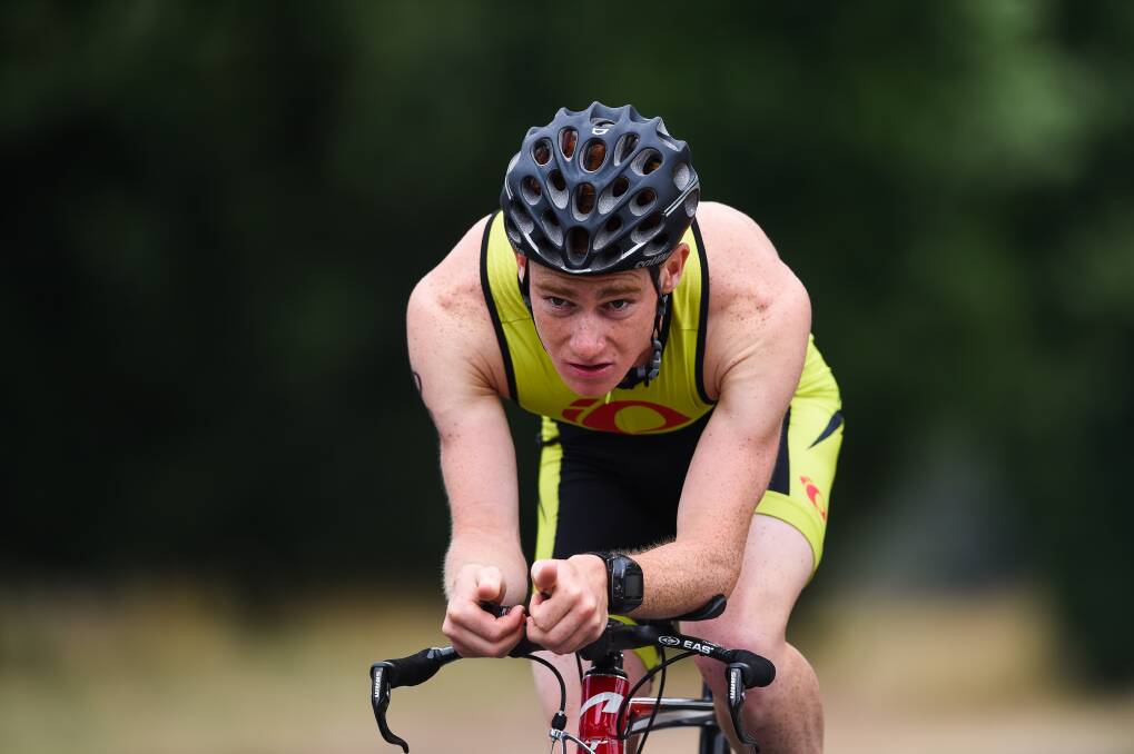 IMPRESSIVE: Nathan Rodgers smashed his personal best and Jesse Featonby's long-standing mini-triathlon record at Allan's Flat on Sunday. He hopes to pursue a professional career in the sport. Picture: MARK JESSER