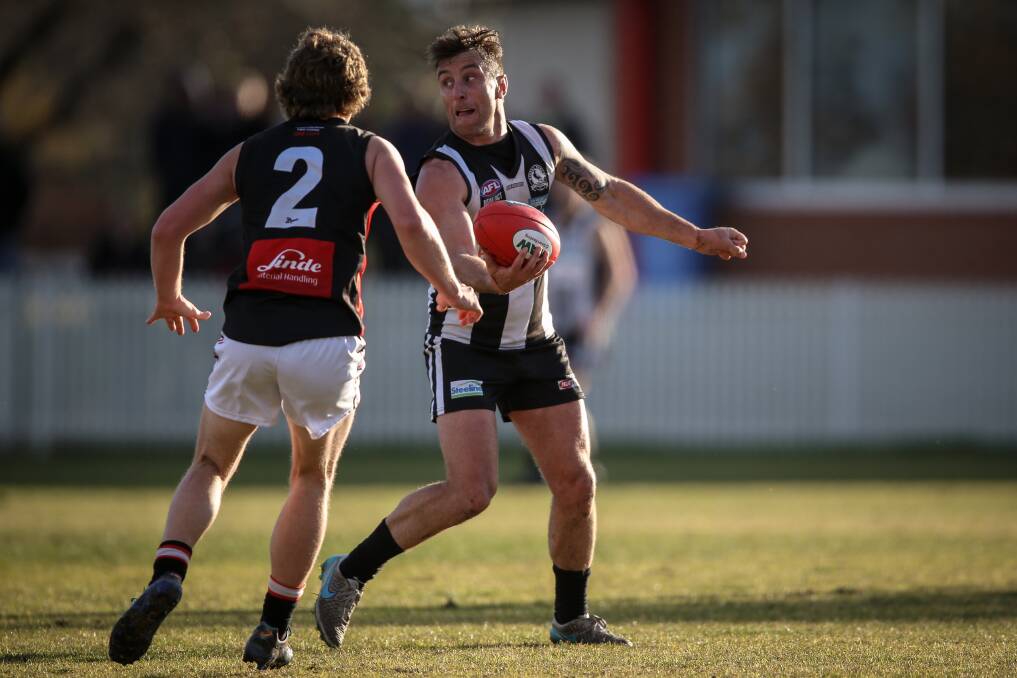 Daniel Maher was Murray Magpies' best in the win over Howlong last weekend. Picture: JAMES WILTSHIRE
