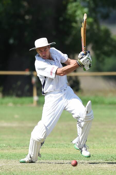 WELL PLAYED: Kiewa's Craig Davis struck 42 against Dederang, while his son Connor scored a half-century in the total of 145. Picture: MARK JESSER
