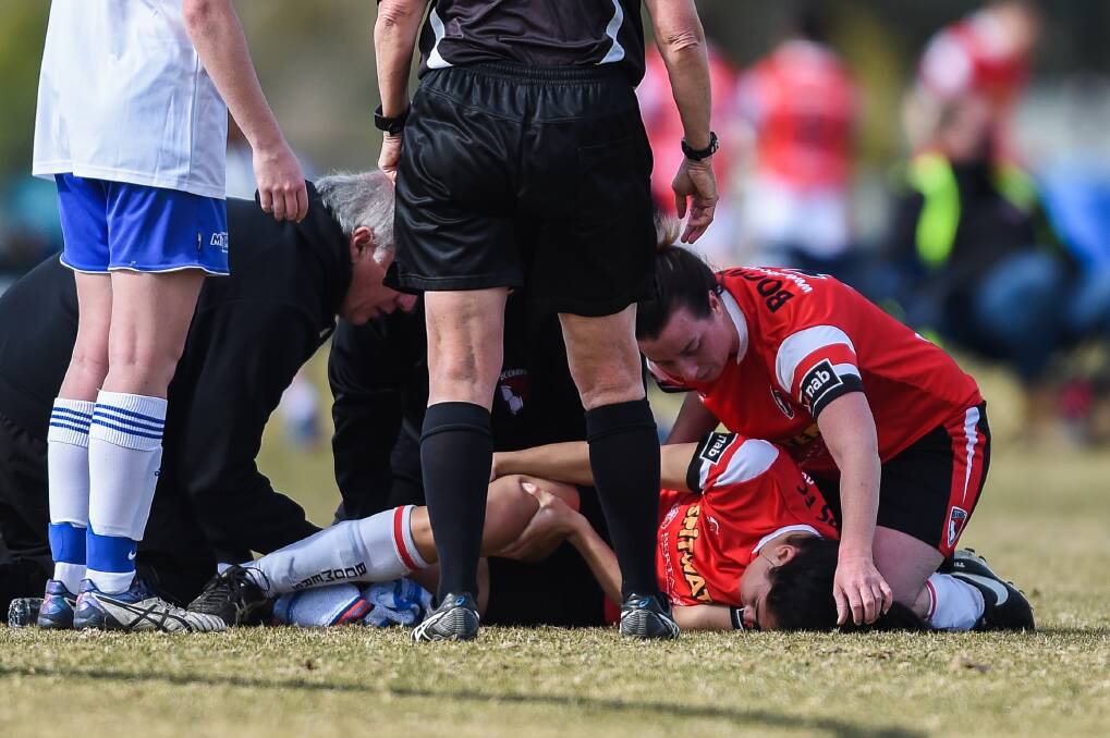HUGE LOSS: Alarna Parascos' knee dislocation against Albury City requires surgery and will rule her out for the rest of the season. Picture: MARK JESSER