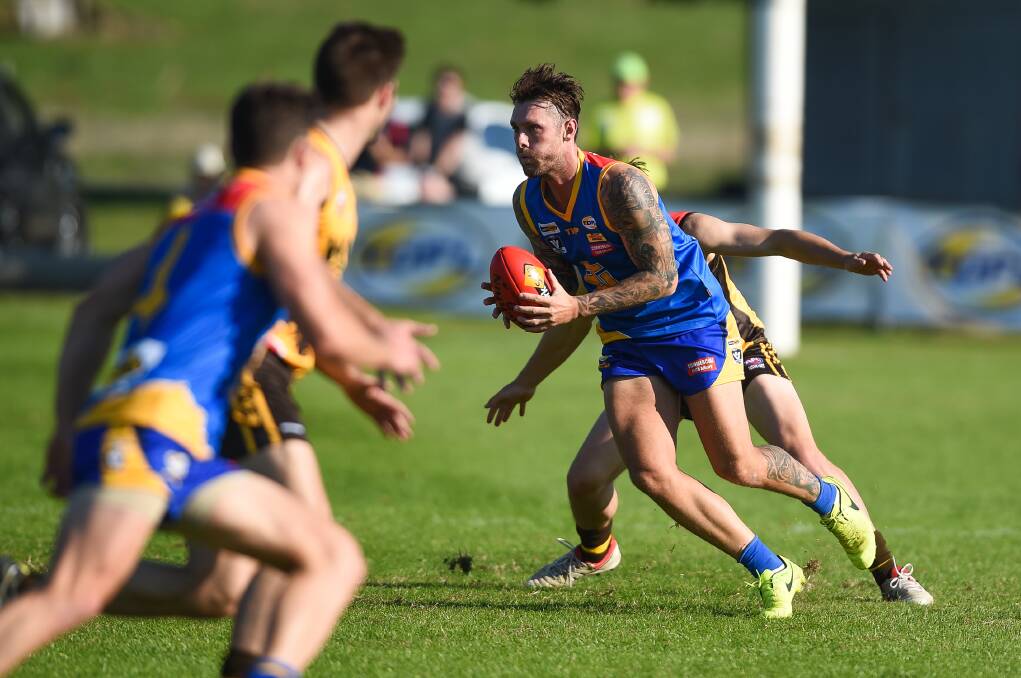 MAN TO CATCH: Trent Castles has booted 37 goals in the first five rounds of the season for Yackandandah, 13 clear of his nearest rival.