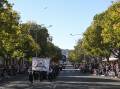 Thousands lined Dean Street for Albury's 2024 Anzac Day parade before many made their way up Monument Hill for the morning service. Picture by Mark Jesser