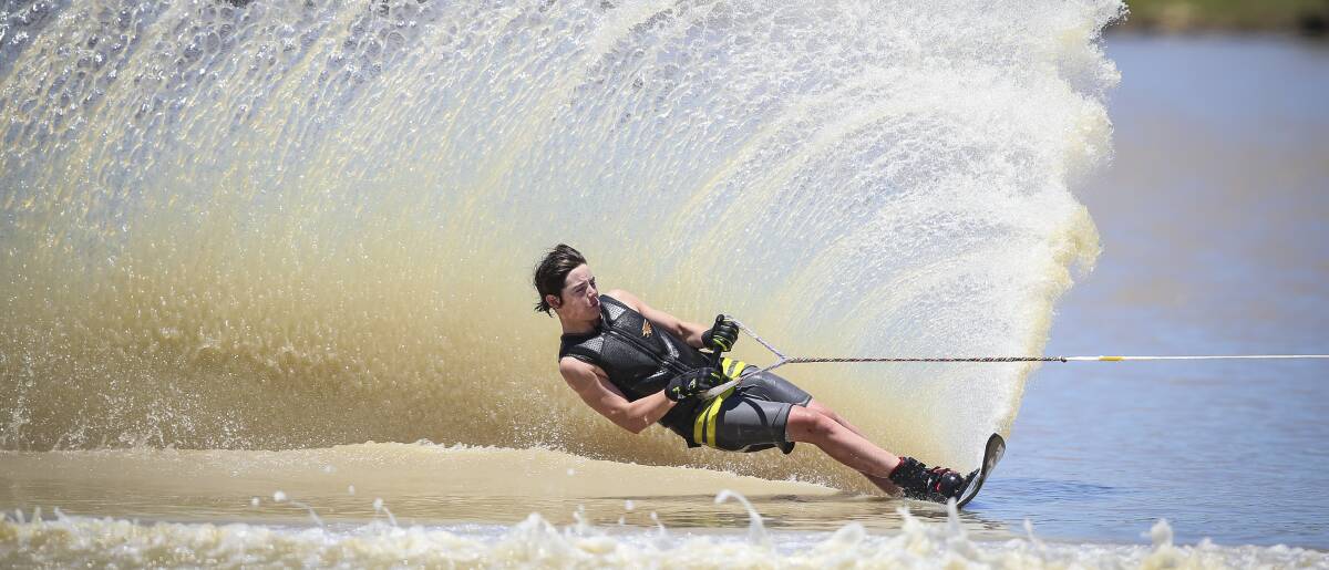 SMOOTH MOVER: Thomas Bennett shows how it's done during the Malibu Water Ski Series event at the Gateway Island Water Parklands on Sunday. Picture: JAMES WILTSHIRE