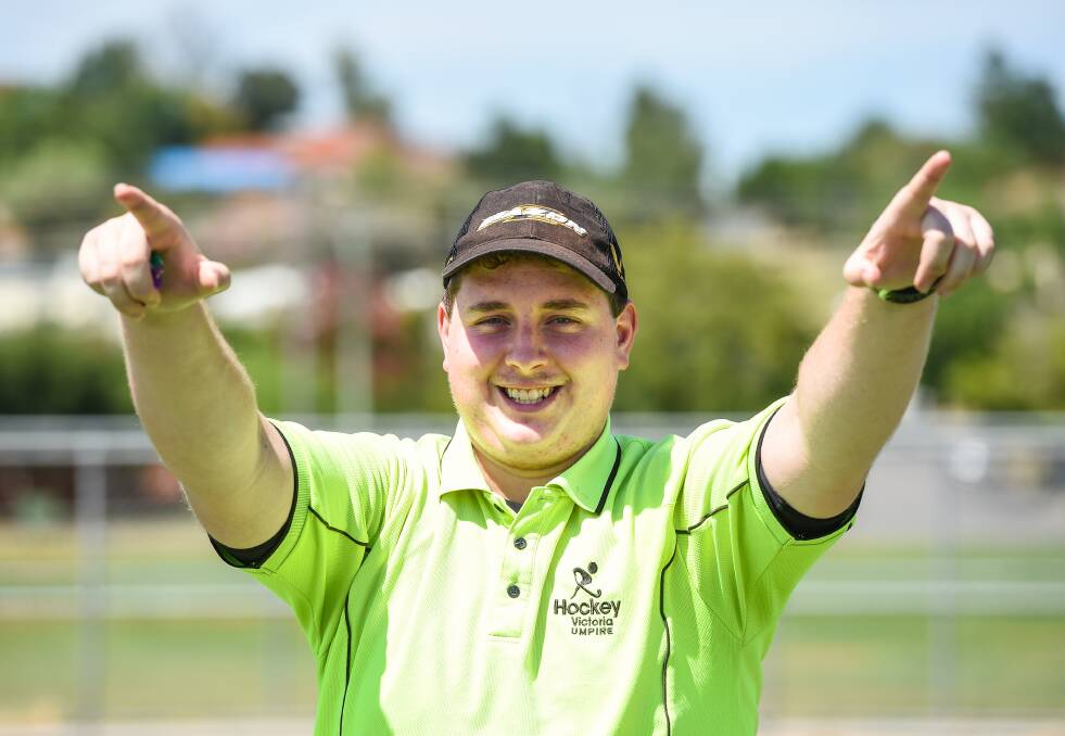 HANDS UP: Wodonga teenager Jeremy Bahr said there has been plenty of interesting changes made to the rules of hockey in his short time as an umpire.