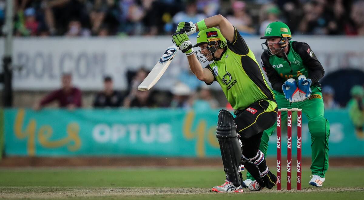 CLEAN HITTING: Sydney Thunder captain Shane Watson in action during the Border Bash at Lavington Sportsground on Tuesday night. Picture: JAMES WILTSHIRE