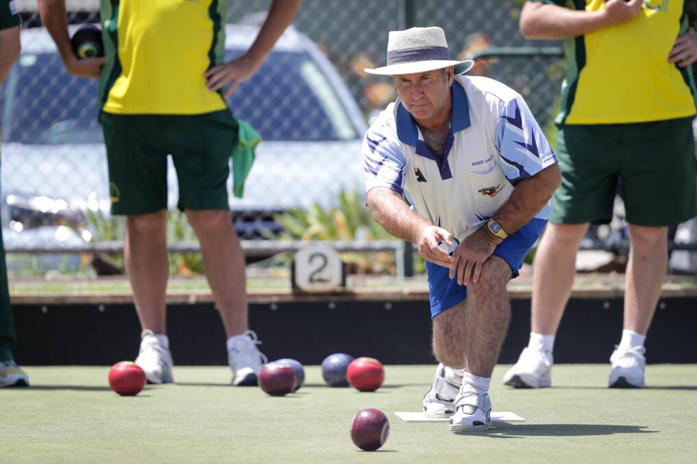 NICELY BOWLED: Commercial's Roger Dalitz sends one down during his side's clash with North Albury. Picture: JAMES WILTSHIRE