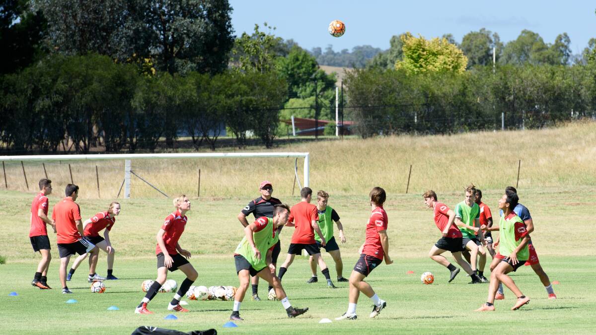 TRAINING TIME: Murray United was put through its paces during an open session at La Trobe University on Saturday. Picture: SIMON BAYLISS