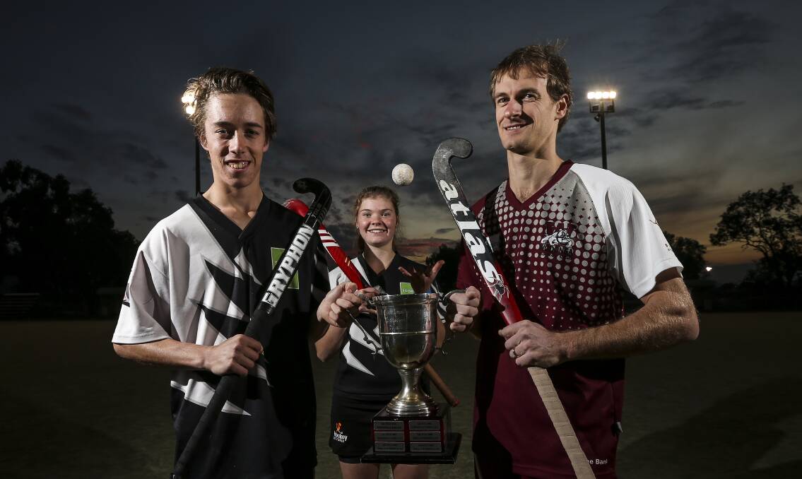 BIG CLASH: Magpies' Ryley Walker, Niamh Morrison and Wodonga's Josh Pritchard are eagerly anticipating the Dave Chandler Cup this weekend. Picture: JAMES WILTSHIRE