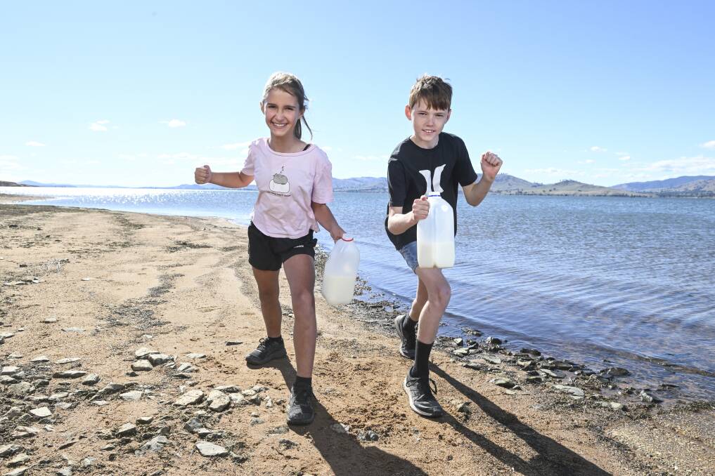 Evie Britton, 10 is set to contest the Kiewa-Tangambalanga Lions Club Milk Run at Huon Reserve for the first time, alongside Liam Patterson, 10, who has been a regular at the event. Picture by Mark Jesser