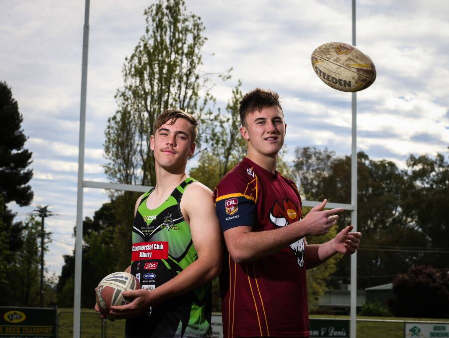 EXCITING PROSPECTS: Rhys Mitsch and Liam Wiscombe have been standout juniors players to come from Albury Thunder in recent years. Picture: JAMES WILTSHIRE