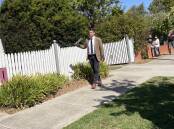 Stean Nicholls Real Estate auctioneer Lachlan Hutchins calls for offers for a four-bedroom home on Buckingham Street in North Albury on Saturday, March 23. Picture by Beau Greenway