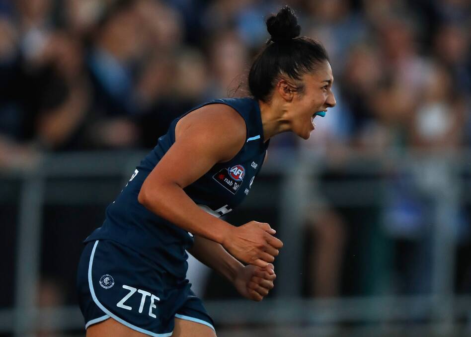 PUMPED: Darcy Vescio was a standout player for Carlton in the inaugural AFLW season. Picture: MICHAEL WILLSON