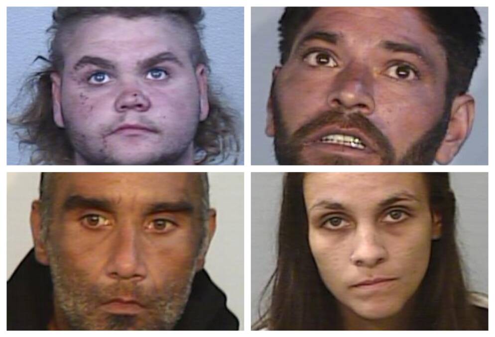 Murray River Police District officers are seeking to locate Jordan Doidge, Gurjeet Sidhu, Peter Wayne Mackay and Tiarn Fox, who have outstanding warrants. Pictures by NSW Police
