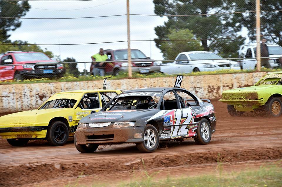 IN THE MIX: Western Australia's Rod Musarra will be looking to win his second National Production Sedan title at Wahgunyah Speedway this weekend after first claiming the event in 2010. Pictures: Peter Roebuck