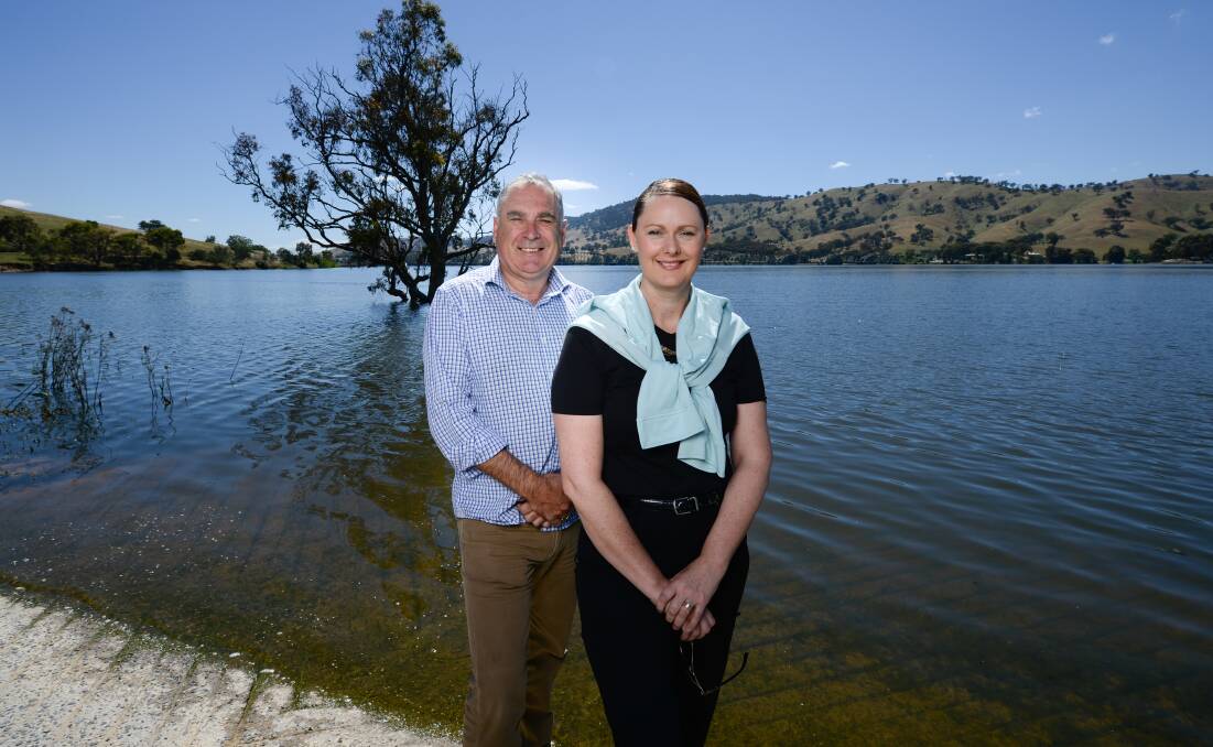 DANGERS: A reader says the dangers of landlocked waters need to be remembered in a plan by Murray King, pictured with Alison Reed, to get houseboats on Lake Hume.