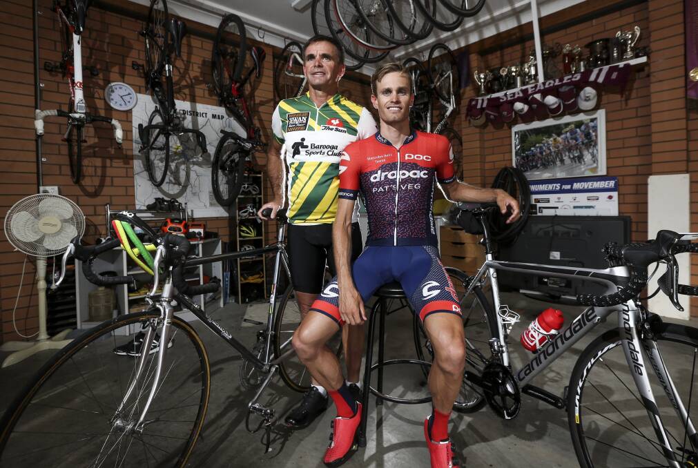 CHIP OFF THE OLD BLOCK: Father and son Greg and Jesse Featonby ahead on this week's Herald Sun Tour.  Picture: JAMES WILTSHIRE