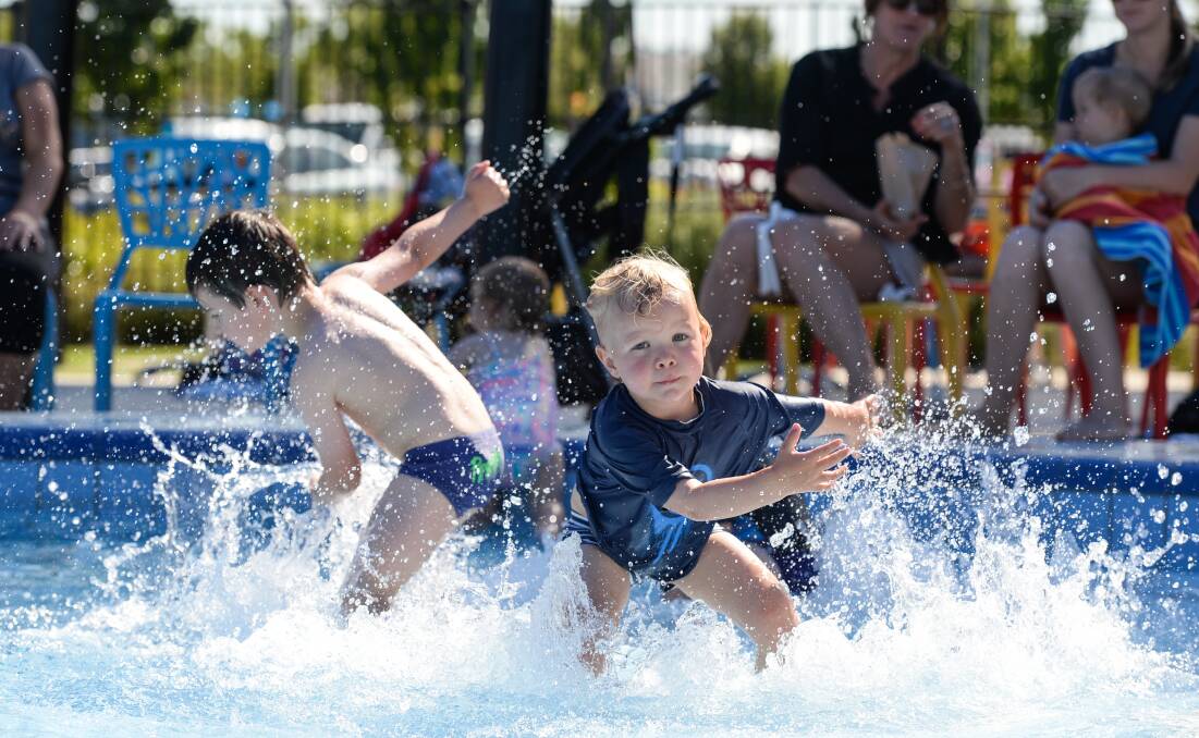 MAKING A SPLASH: Cole O'Neill, 4, of Wodonga and Cooper Beckett, 3, of Table Top had no complaints about Wodonga's aquatic centre at WAVES last week.