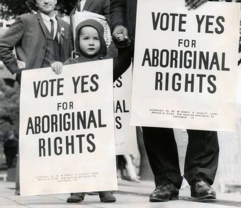 HISTORIC DAY: This picture was taken on May 27, 1967, the day Australia voted to give citizenship to Aboriginal Australians and, a reader says, a fitting date for Australia Day.