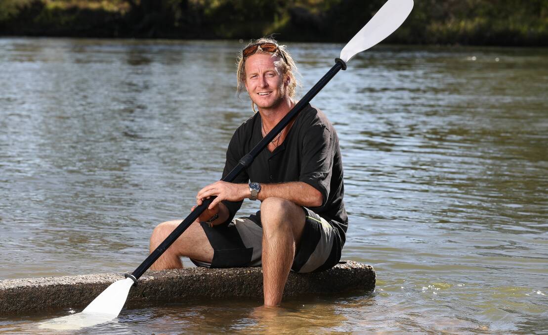 LONG JOURNEY: Brad McCabe set off from Albury to paddle the Murray River to raise funds for Beyond Blue, inspired by his brother Tom, who took his own life.