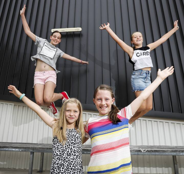 YOUNG TALENT: Annabel Young, 14, Sophie Bertram, 8, Tahlia Snow, 10, and Molly Ebert, 12, were among almost 180 young people auditioning for BYTE Sized Production's rendition of Beauty and the Beast. Pictures: JAMES WILTSHIRE