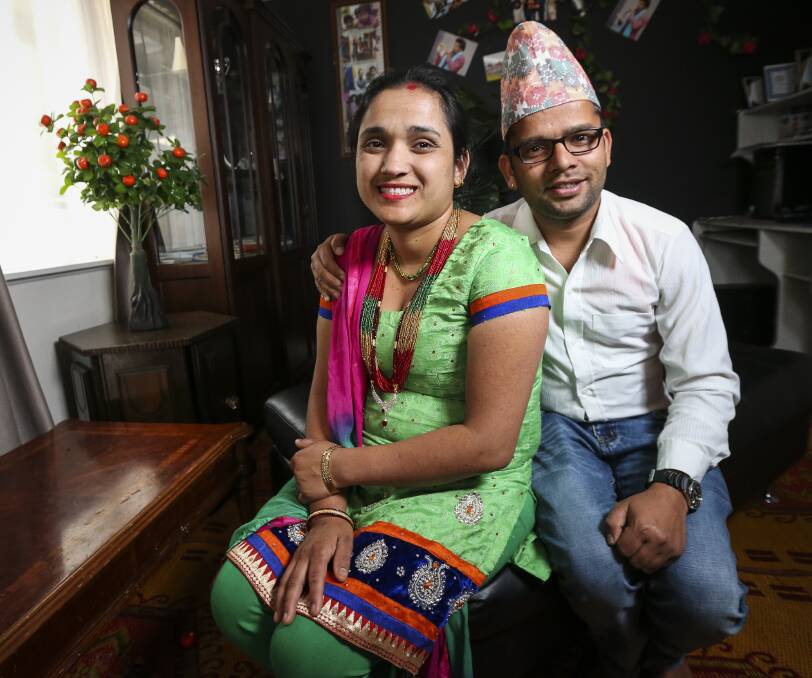 MILESTONE: Durga Rimal, who came to Lavington with his wife, Radhika Acharya, in 2011, celebrated his 30th birthday by obtaining his citizenship. Picture: JAMES WILTSHIRE