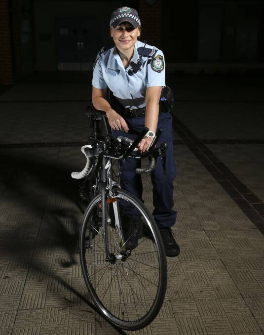 RIDING STRONG: Albury Senior Constable Jasmine Lamont will cycle 300km in the NSW Police Legacy Remembrance Bicycle Ride. Picture: ELENOR TEDENBORG