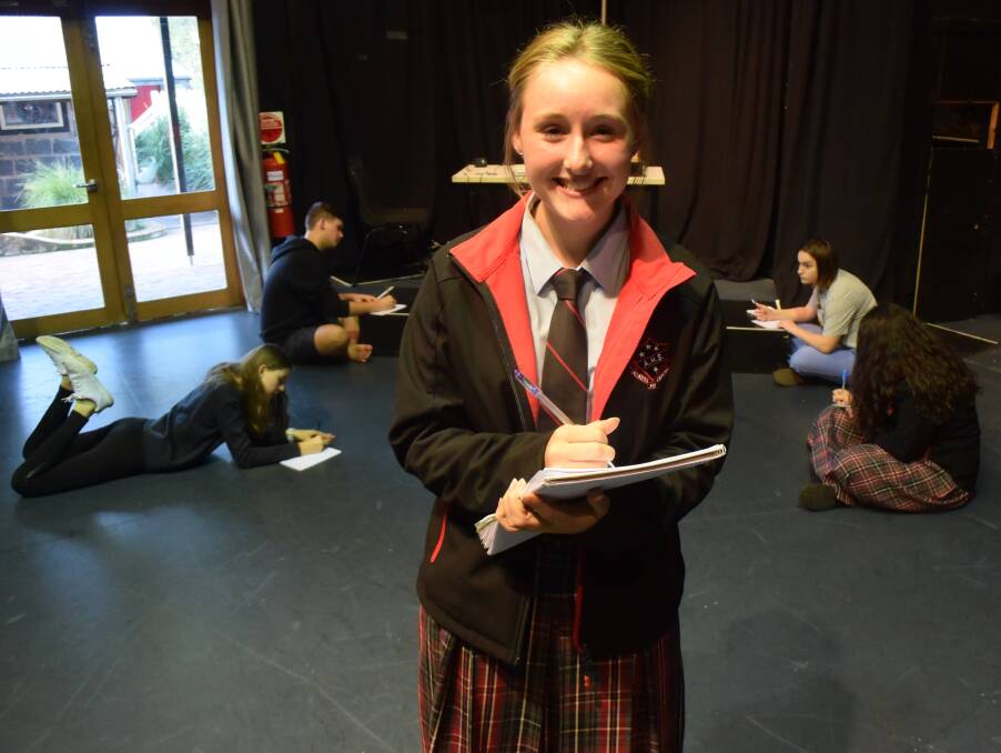 CREATIVE: Albury High School year 11 student Emma Hooppell, 16, is a part of a cross VCE/HSC drama group working to showcase work at the Generate festival.