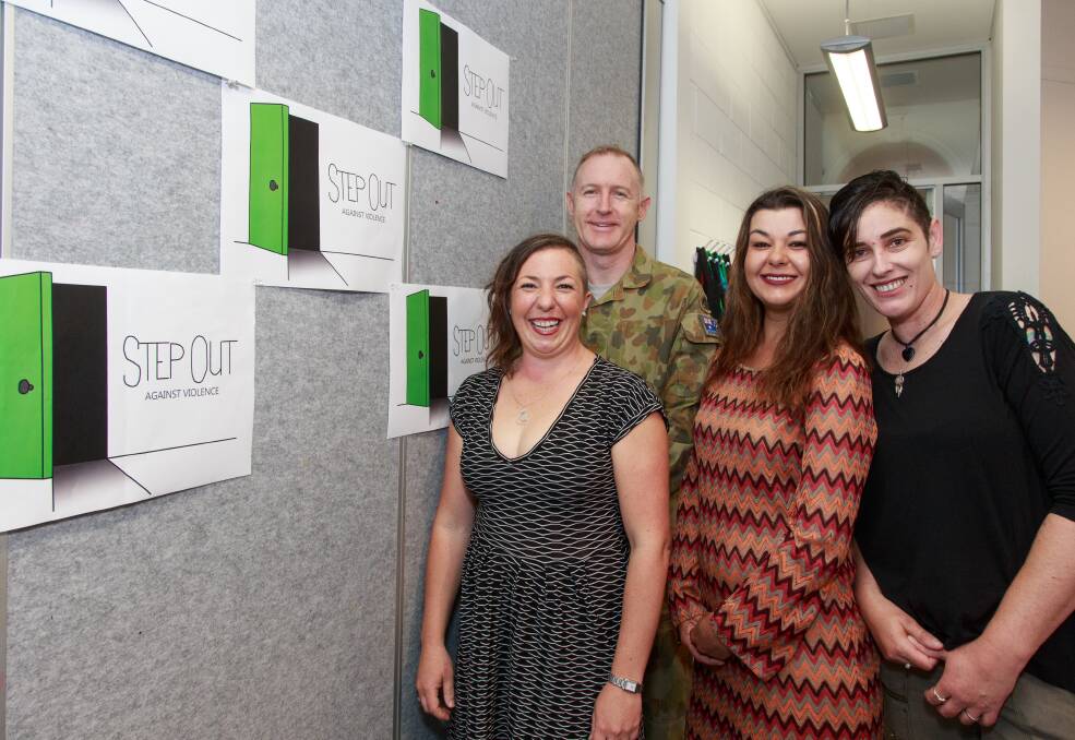 JOINING FORCES: Albury Community Health Sexual Assault Service co-ordinator Kelley Latta, Major David Bonnor and committee members Dee Crothers and Judy Langridge launch 'Step Out Albury-Wodonga'. Picture: SIMON BAYLISS