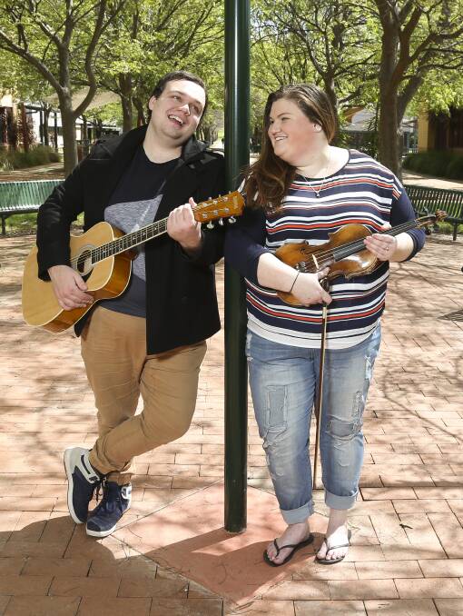SOUNDS SWEET: Aaron Dominguez and Erin McCallum will help run the Busking for a Breakthrough fundraiser for Centre Against Violence. Picture: ELENOR TEDENBORG