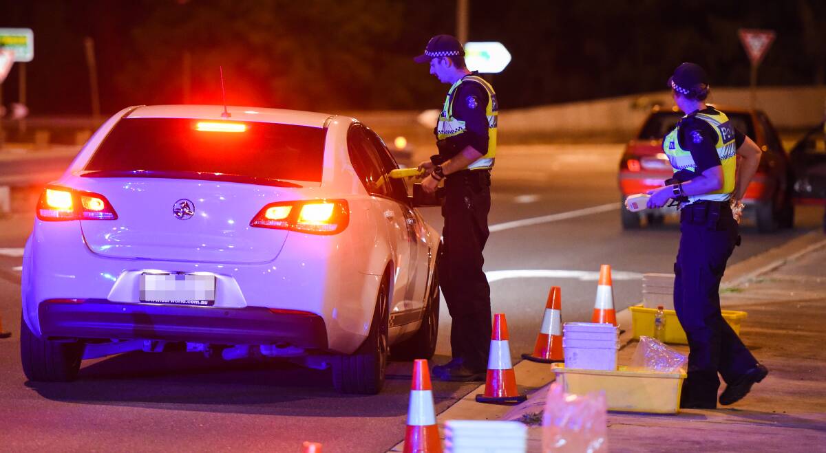 TESTING: A number of drink drivers were caught on the Bandiana Link Road in Wodonga as part of a three-day operation. Pictures: MARK JESSER