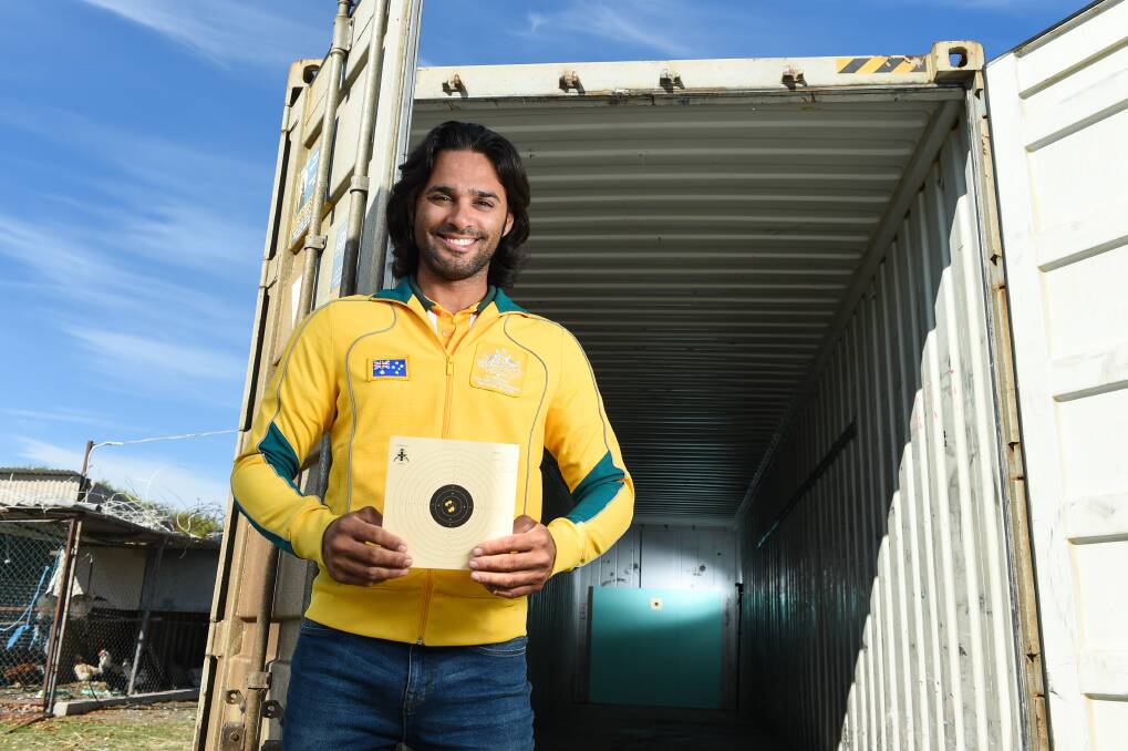 IN TRAINING: Gerogery horse trainer Alamdar Dastani is training to compete in air pistol in the next Olympics and hopes a shipping container shooting range will be approved so he can get practising. Picture: MARK JESSER
